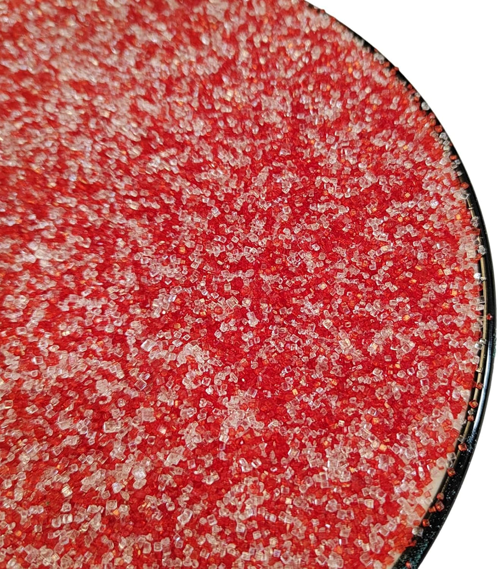 Red White Sanding Sugar Sprinkles, Red & White Sugar Crystals, Edible Sparkling Sprinkles for Cake Cupcake Decorating, Baking Cake Decorations, Cookies Ice Cream Toppings, Wedding Party Christmas Supplies 130g/4.6oz
