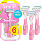 Gillette Venus Sensitive Disposable Razors for Women with Sensitive Skin, 6 Count, Delivers Close Shave with Comfort