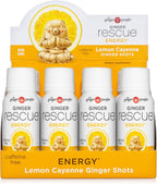 Ginger Rescue Shots by The Ginger People – Energy Boosting, Caffeine Free Energy, Digestive Heath, Lemon & Cayenne Flavor, 2 Fl Oz (Pack of 12)