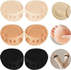 3 Pairs Ball of Foot Cushion Pads Honeycomb Fabric Forefoot Socks Pads Women's Invisible Toeless Half Socks Metatarsal Pads for Women Forefoot Care