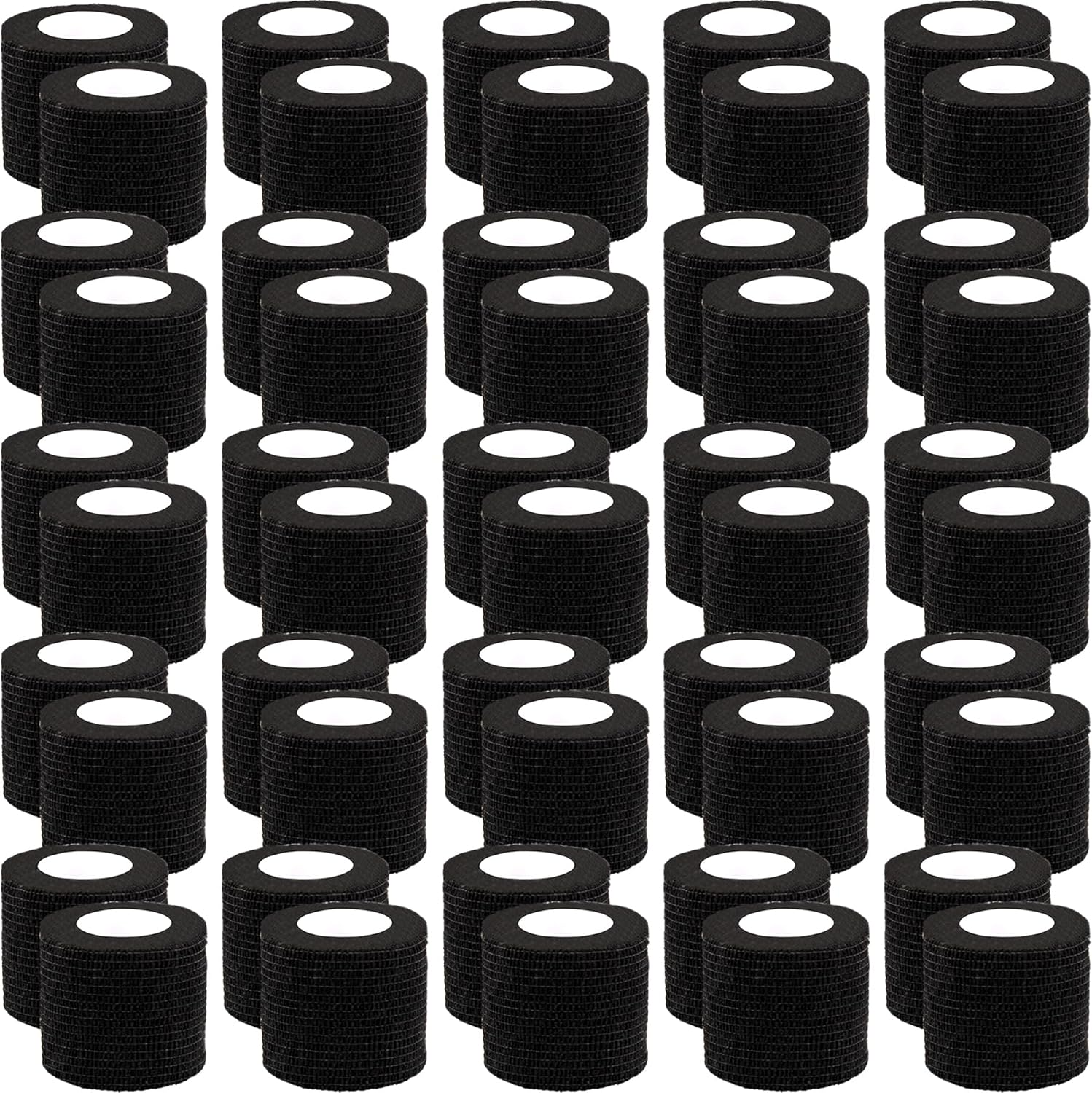 BQTQ 50 Rolls Self Adhesive Bandage Wrap Black Bandage Tape Self Adherent Wrap 2 inch Bandages Self Adhesive Wraps Stretch Bandage Wrap Roll for Wrist Ankle Swelling Sprains (Black)
