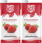 Island Oasis Strawberry Fruit Puree Beverage Mix, 33.8 fl oz (1 Liter) Pack of 2