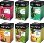 STASH Green Tea Variety Pack – Caffeinated, 6 Boxes of 18-20 Tea Bags Each – Pomegranate Raspberry, Premium Green, Moroccan Mint, Ginger Peach, Chai Green & Asian Pear Harmony