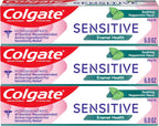 Colgate Sensitive Enamel Health Toothpaste for Sensitive Teeth, 3 Pack, Toothpaste with Fluoride and 5% Potassium Nitrate, Helps Prevent Bad Breath, Soothing Peppermint Flavor, 6 oz, 3 Pack