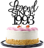 legend since 1993 cake topper 33th birthday happy birthday cake topper men and women cheer 33 years old handmade black glitter cake decoration