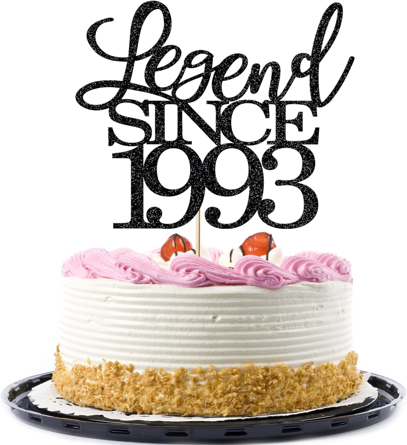 legend since 1993 cake topper 33th birthday happy birthday cake topper men and women cheer 33 years old handmade black glitter cake decoration