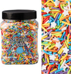 Sweets Indeed, Bulk Sprinkles, 1.3 pounds, Sprinkle Mix, Perfect for Cake Decorations, Baking Ice Cream Cookies Cupcake Topper (Rainbow Jimmies)