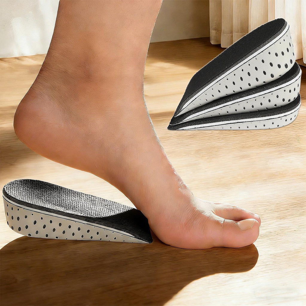 1 Pair Breathable Memory Foam Insoles Lifts, Heel Cups Support Orthotic Protector Inserts, Height Increase Shock Absorbing Cushion (4.3cm Height)
