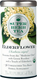 The Republic of Tea — Organic Elderflower SuperHerb Tea Tin, 36 Herbal Tea Bags, Naturally Caffeine-Free