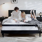 Queen Size Mattress 10 Inch, Pocket Spring & Memory Foam Hybrid Mattress with 3D Breathable Knitting Fabric, Medium Firm Comfort for Pressure Relief, CertiPUR-US Certified