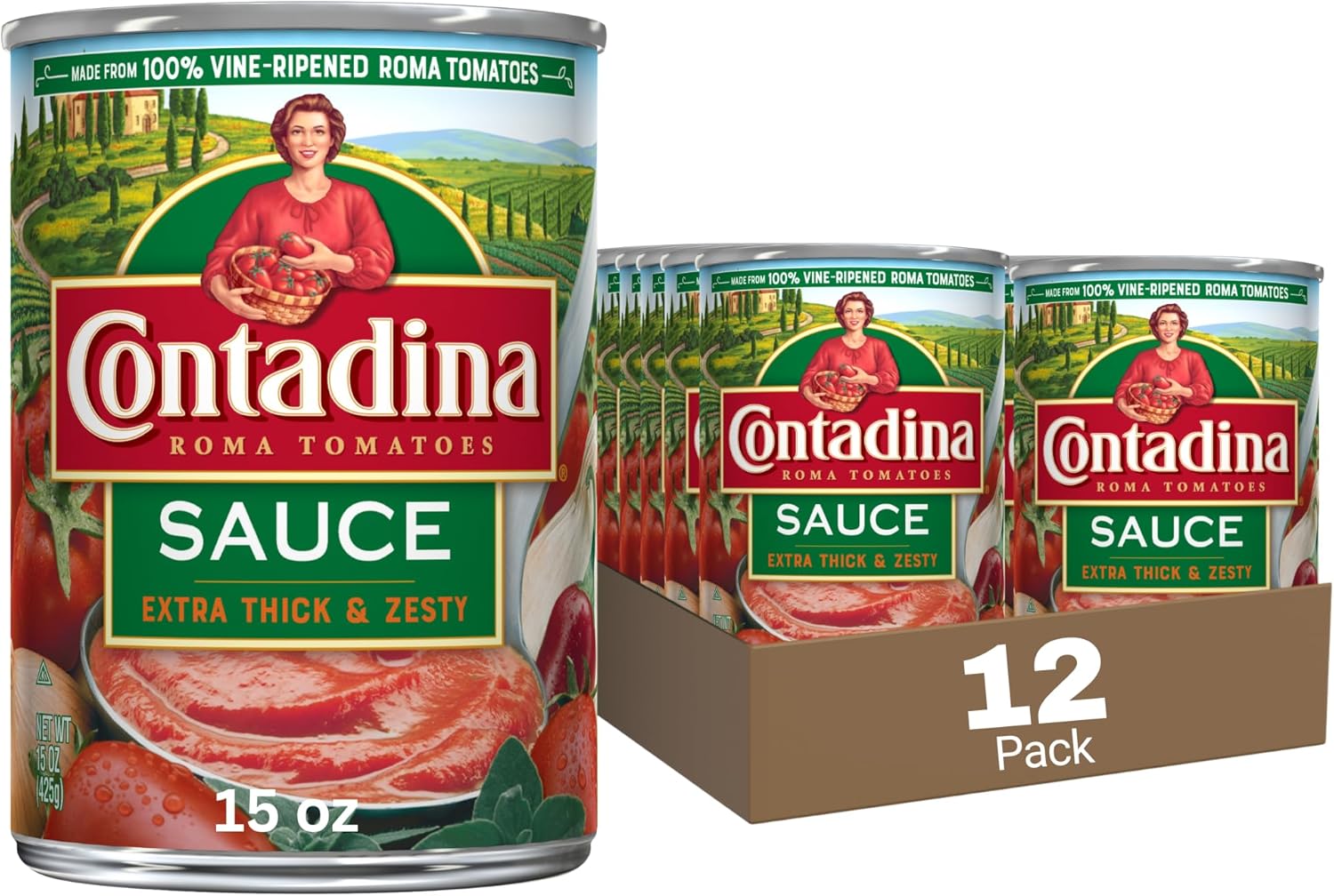 Contadina Extra Thick & Zesty Tomato Sauce 15 oz. Can (pack of 12)