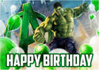 8.3 x 11.7 Inch Edible Square Cake Toppers – Hero hul Themed Birthday Party Collection of Edible Cake Decorations