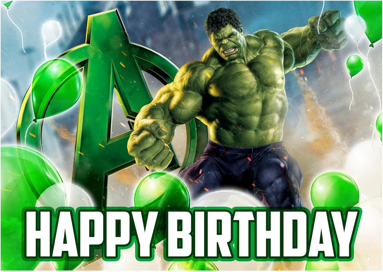 8.3 x 11.7 Inch Edible Square Cake Toppers – Hero hul Themed Birthday Party Collection of Edible Cake Decorations