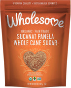Wholesome Sweeteners 32-Ounce Organic Sucanat Panela Whole Cane Sugar, Fair Trade, Non-GMO Project Verified, Gluten Free & Vegan for Baking, Sprinkling and More, 1 Pack