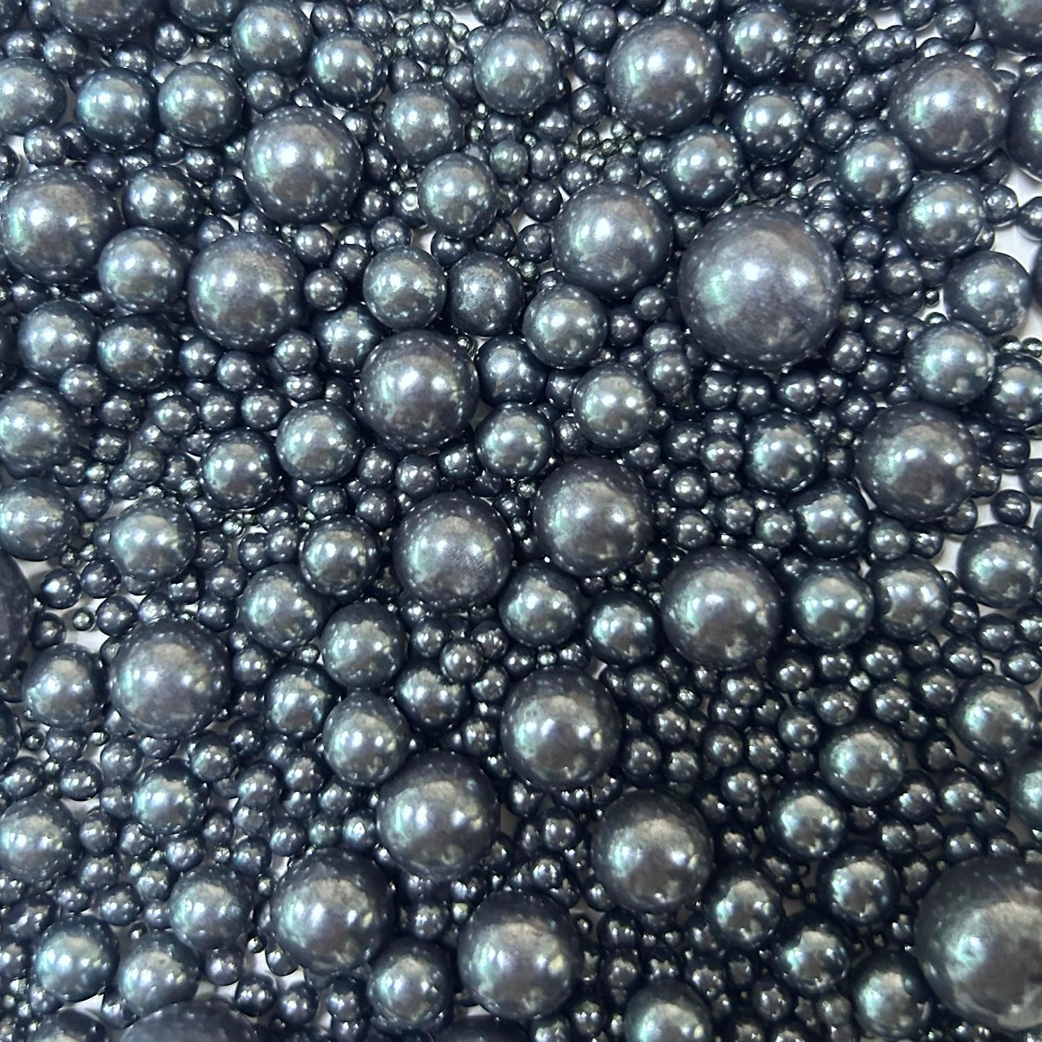 Edible Pearl Sugar Sprinkles Black Candy Mixing Size Baking Edible Cake Decorations Cupcake Toppers Cookie Decorating Celebrations Wedding Valentines Easter Halloween Christmas Supplies 120g/ 4.23oz