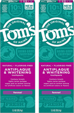 Tom's of Maine Fluoride-Free Antiplaque & Whitening Natural Toothpaste, Fennel, 5.5 oz. 2-Pack