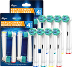 Replacement Brush Heads Compatible with Oral B- Sensitive Gum Care Electric Toothbrush Heads - Pk of 8 Generic Sensitive Brushes- Fits Oral-b Braun 7000, Pro 1000, 9600, 500, 3000, 8000 Clean
