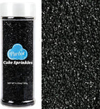 Black Sprinkles Sanding Sugar for Baking, 6.35 oz Edible Sparkling Sugar Crystals for Cake Cupcake Cookie Ice Cream Topping