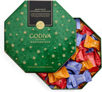 Godiva Holiday Masterpiece Gift Tin, Assorted Milk & Dark Chocolates with Ganache and Caramel, Gourmet Christmas Gift, Kosher & Halal, 50 Pc, 1.5 lbs