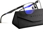 ANYLUV Blue Light Glasses Men, Relieve Eyestrain and Eye Protection, Al-Mg Metal Computer Blue Light Blocking Glasses