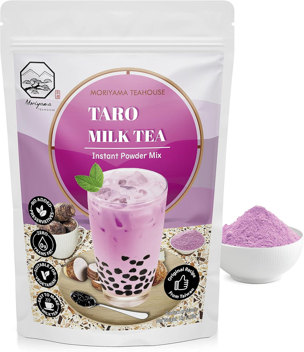 Taro Bubble Milk Tea Instant 3in1 Powder Mix - 1kg (33 Drinks) | for Boba Tea, Milkshake, Blended Frappe and Bakery | Authentic Taiwan Recipe | Zero Trans Fat, No Preservatives | by Moriyama Teahouse