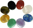 Worry Stones Set of 8 – Polished & Tumbled Crystals and Healing Rocks, Natural Chakra Worry Stones for Meditation, Grounding, Reiki, Anxiety & Stress Relief and Daily Calm