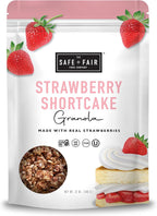 Safe + Fair Strawberry Shortcake Granola – Gluten-Free, Dairy-Free & Vegan Snack – Allergen-Free, Non-GMO, and No Artificial Ingredients - 12oz