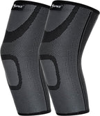 SPIKE Knee Cap Brace Support for Knee pain relief, Gym running, Cycling, Jogging for both Men and Women Pair (Black, Large)