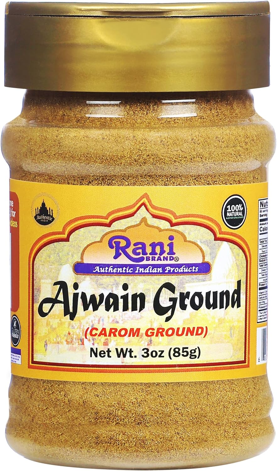 Rani Ajwain Powder (Carom Bishops Weed) Ground Spice 3oz (85g) PET Jar ~ All Natural | Vegan | Gluten Friendly | NON-GMO | Kosher | Indian Origin