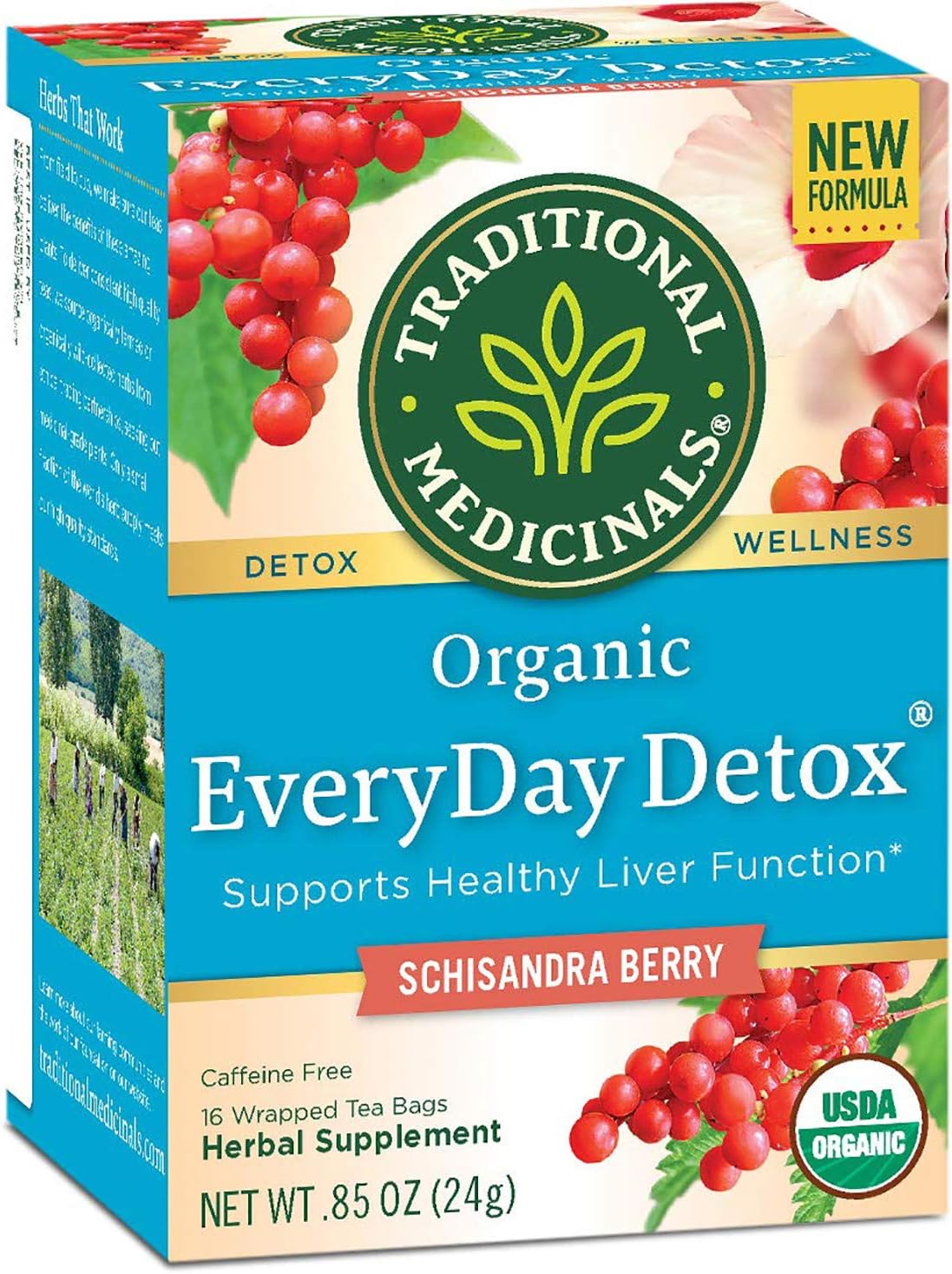 Traditional Medicinals Organic EveryDay Detox Schisandra Berry Herbal Tea, Supports Healthy Liver Function, (Pack of 1) - 16 Tea Bags