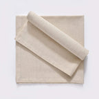 Cloth Napkins Dinner Washable Set of 4 in Cotton Linen Fabric Premium Quality, Mitered Corners for Reusable Every Day Use Pre Shrunk and Good Absorbency Christmas Cloth Napkins (Pack of 4, Ivory)