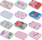 Framendino, 6 Pack Mini Tinplate Boxes Flamingo Tin Trinket Jewelry Coin Box Small Containers with Lid for Bead Storage Case (Random Color)