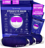 Steam Eye Mask, Self Heating Warm Compress for Dry Eyes I Heated Fast Relief for Stye, Puffy Sensitive Eyes, Moist Heat, Easter Basket Stuffers, Travel & Relaxation Gifts for Women and Men - Unscented