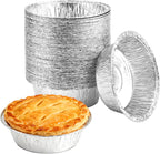50 Pack 5" Round Tart Pie Foil Pans Disposable Aluminum Foil Tart & Pie Tins for Baking,Cooking,Storage or Reheating