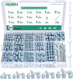 OURU Grease Fittings Assortment, 240PCS SAE & Metric Zerk Grease Fittings NPT 1/4" 1/8" M6 M8 M10, Straight 45 90 Degree Grease Nipple with Wrench Kit(7-11mm) for Grease Gun