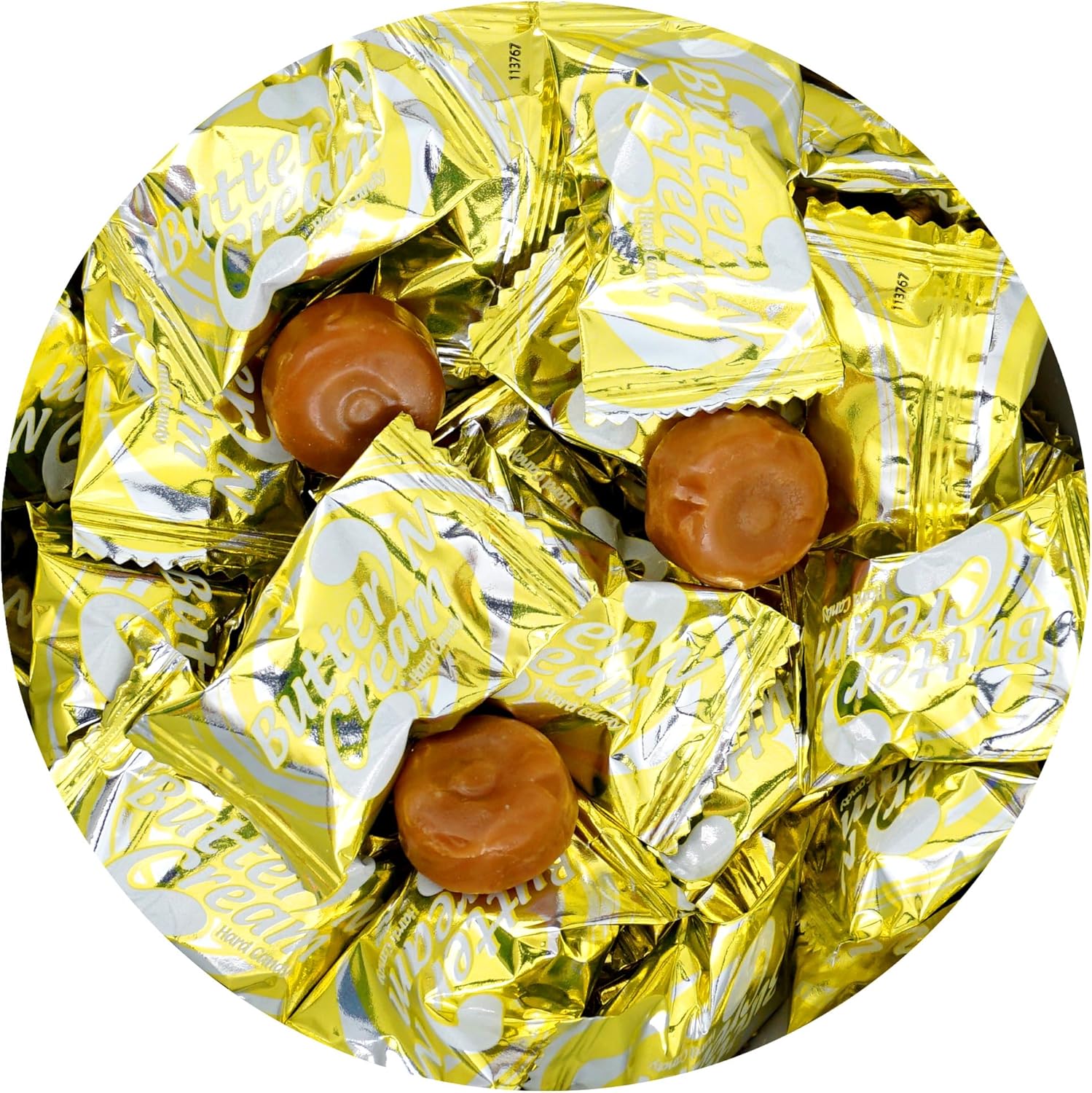Butter Toffee, 2 Pound Bulk Candy (Approx. 150 pcs.), Butter Cream Toffee Candy, Old Fashion Hard Candies Individually Wrapped