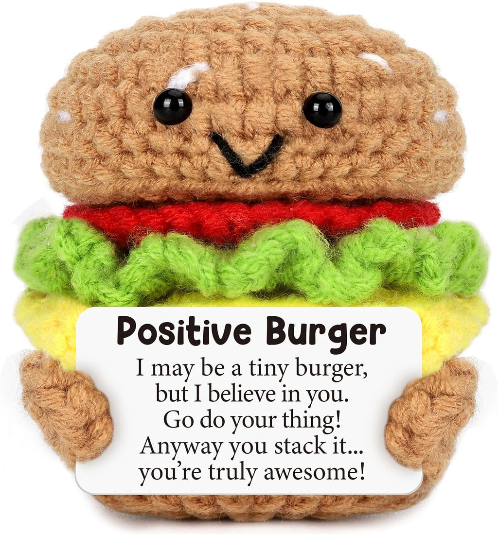 Mini Inspirational Graduation Gifts for Women Men Handmade Positive Crochet Burger for Birthday Encouragement Cheer Up Gift for Coworker Friend Boss Teacher Appreciation Ideas