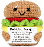 Mini Inspirational Graduation Gifts for Women Men Handmade Positive Crochet Burger for Birthday Encouragement Cheer Up Gift for Coworker Friend Boss Teacher Appreciation Ideas