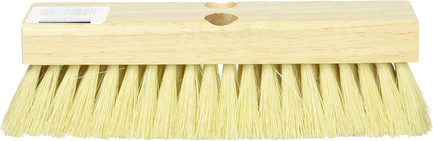08755 Tampico Deck Scrub Brush with 1 Tapered and 1 Threaded Hole, 10-Inch