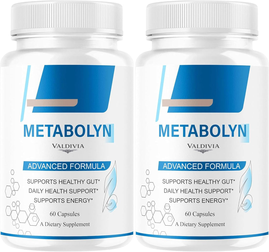(2 Pack) Metabolyn Capsules - Original Metabolyn All Natural Advanced Formula Supplement Support Health - Maximum Strength, Daily Premium for Overall Health & Wellness, 120 Capsules for 2 Months