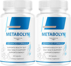 (2 Pack) Metabolyn Capsules - Original Metabolyn All Natural Advanced Formula Supplement Support Health - Maximum Strength, Daily Premium for Overall Health & Wellness, 120 Capsules for 2 Months