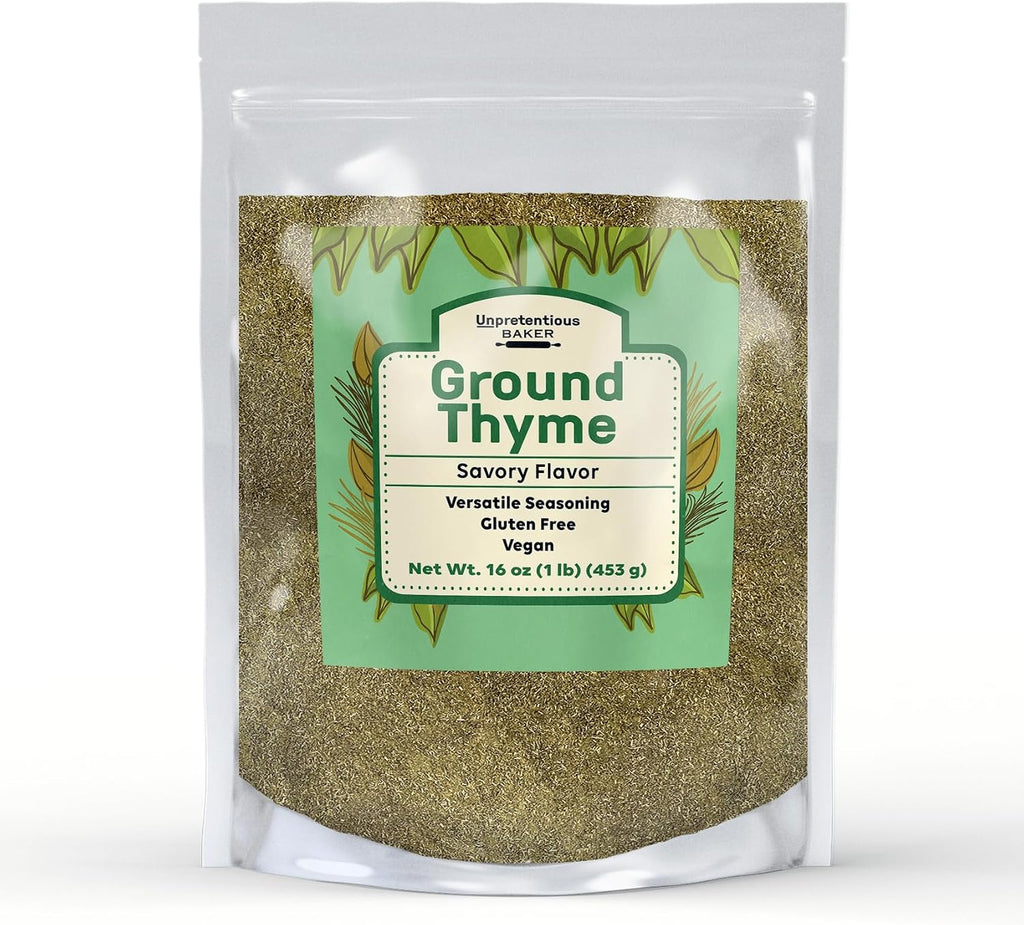 Unpretentious Ground Thyme, 1 lb, Versatile Seasoning, Savory Flavor, Soups & Sauces