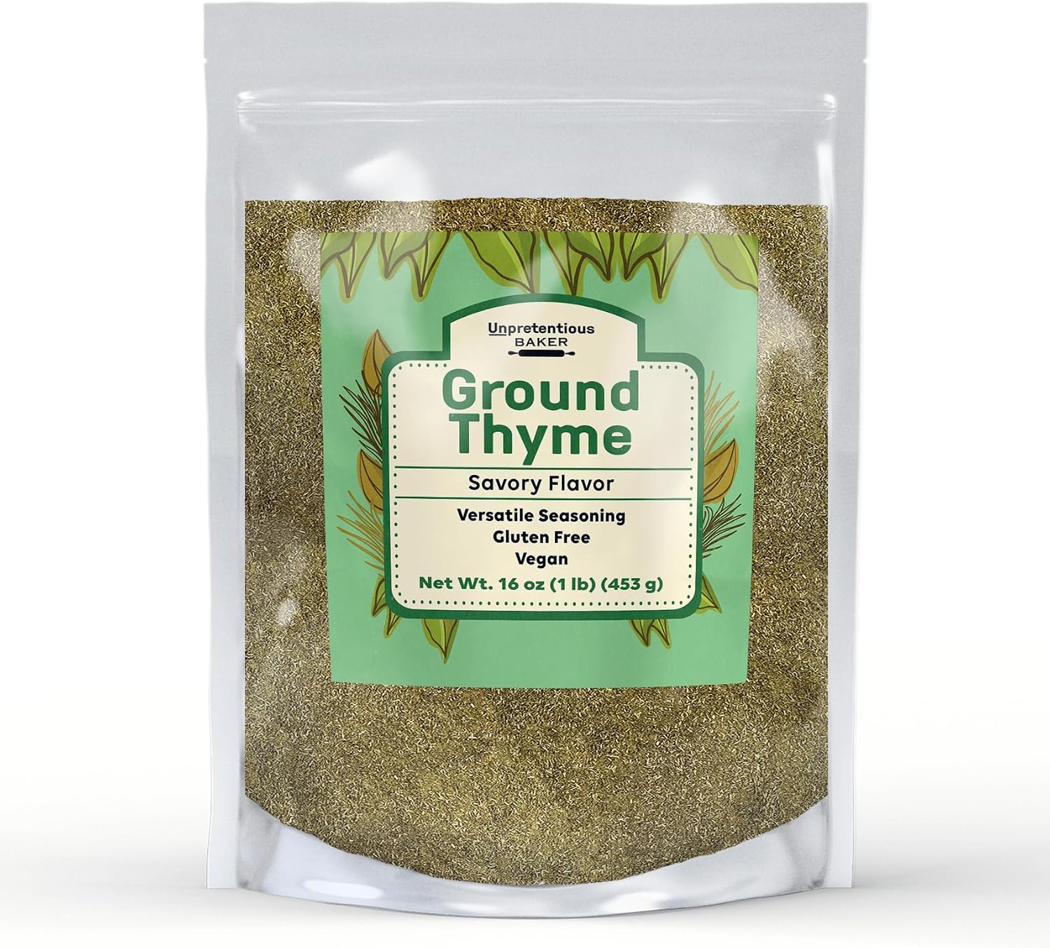 Unpretentious Ground Thyme, 1 lb, Versatile Seasoning, Savory Flavor, Soups & Sauces