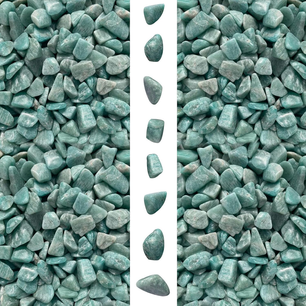 gemshan Amazonite Chip shealing stone 2lb/910g Healing Crystal Chips 7mm-9mm for Aquarium Vase Plant Decoration Jewelry DIY