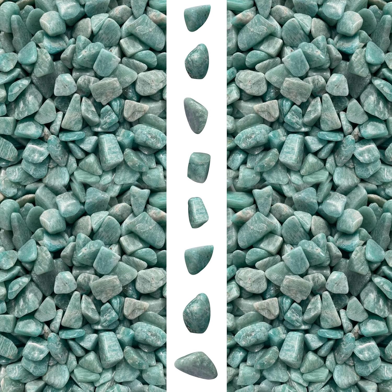 gemshan Amazonite Chip shealing stone 2lb/910g Healing Crystal Chips 7mm-9mm for Aquarium Vase Plant Decoration Jewelry DIY