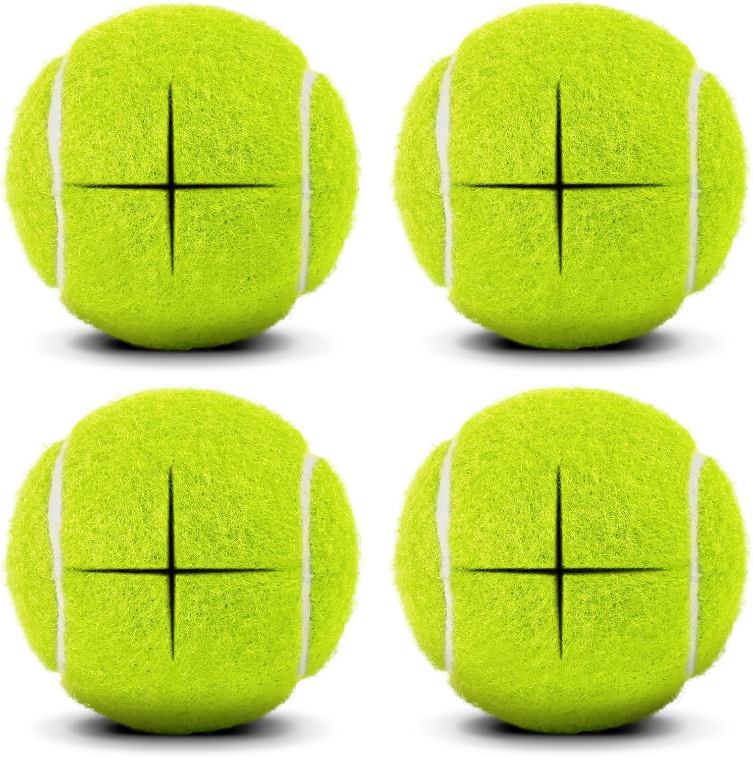 Precut Tennis Balls for Walkers, 4 PCS Heavy Duty Walker Accessories, Walker Tennis Balls Precut for Easy Installation, Universal Walker Glide Balls for Seniors, Furniture Legs & Floor Protection