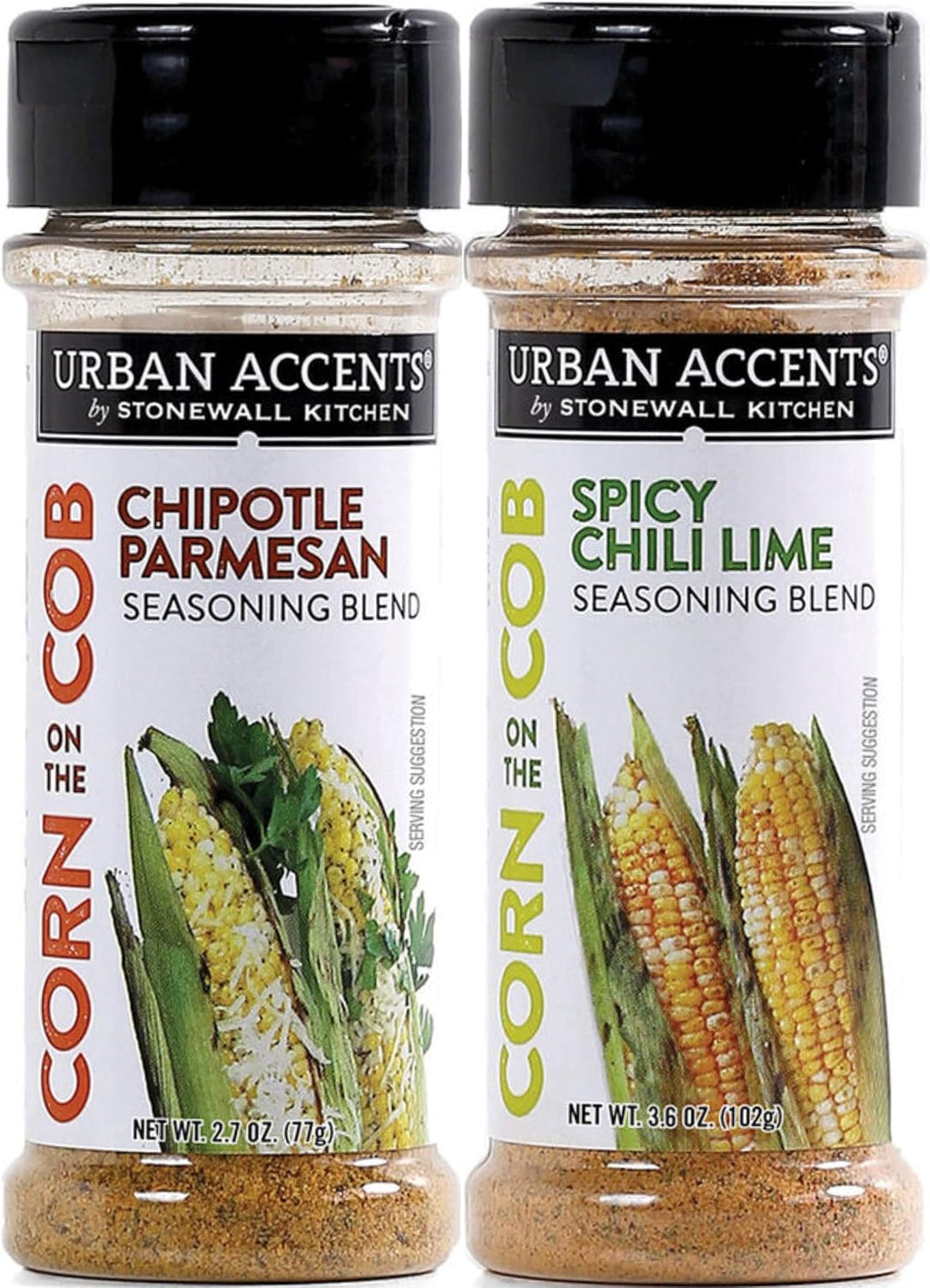 Urban Accents Corn on the Cob Vegetable Seasoning, Chile Lime and Chipotle Parmesan (2-pack)