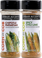 Urban Accents Corn on the Cob Vegetable Seasoning, Chile Lime and Chipotle Parmesan (2-pack)