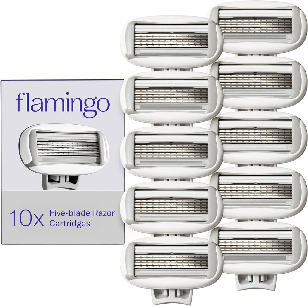 Flamingo Women's Original Razor Blade Refill Cartridges for Women - 10 Count - 5-Blade Shaving Razors for Women