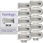 Flamingo Women's Original Razor Blade Refill Cartridges for Women - 10 Count - 5-Blade Shaving Razors for Women